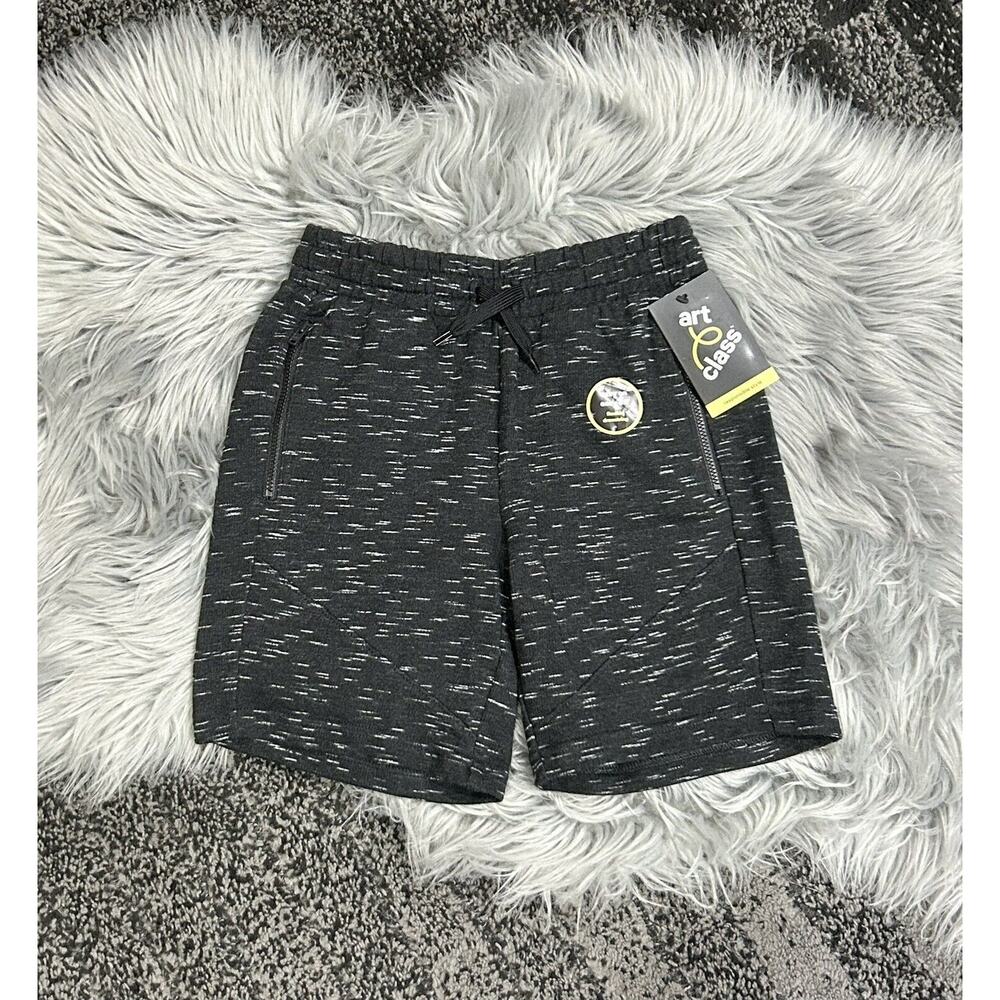 Art Class Boys Easy On Easy Off Heathered Black Sweat Shorts Size S(6/7)